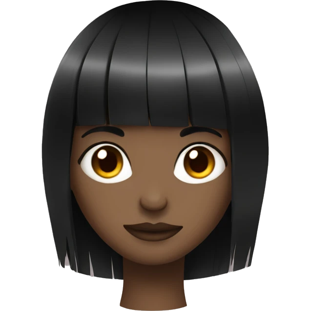 black hair girl with fringe alternative style  emoji