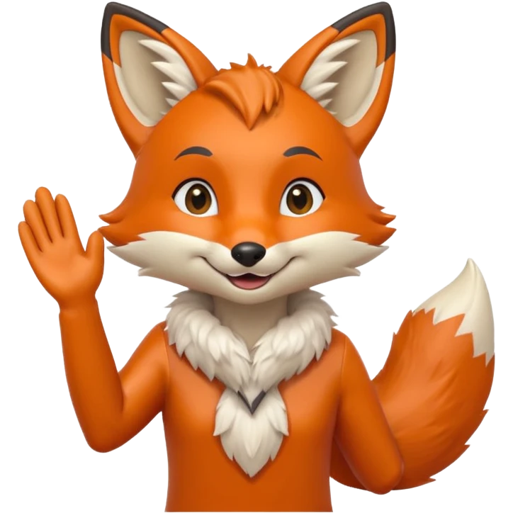 Anthro Fox waving emoji