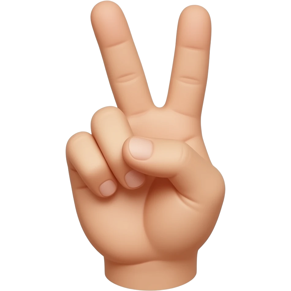 Peace sign but with the thumb  out emoji
