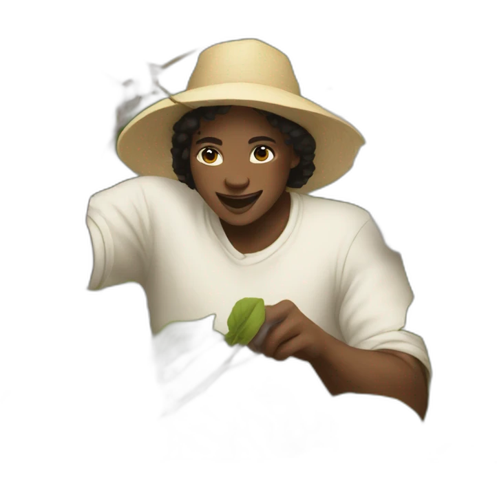 Black people picking cotton emoji