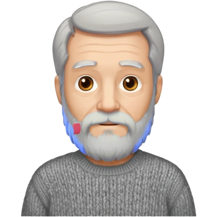 long bearded elderly man sweater emoji