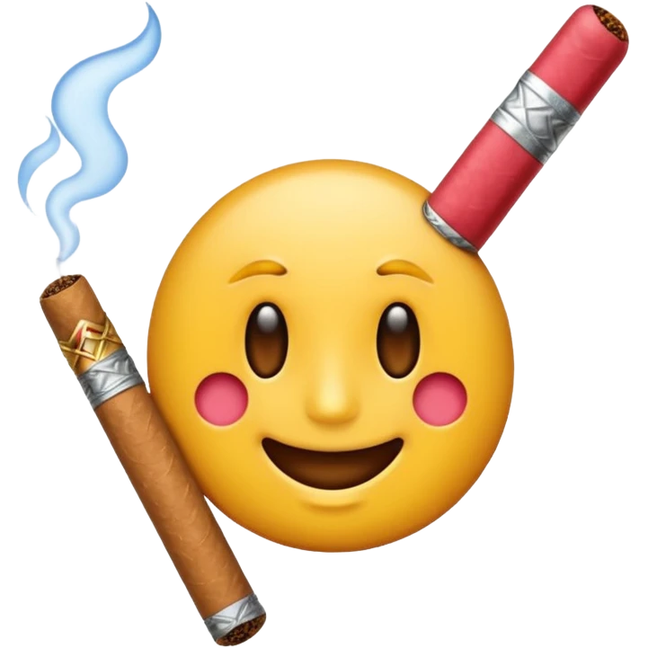 Pon este emoji  🫩 con un cigarro en la boca emoji