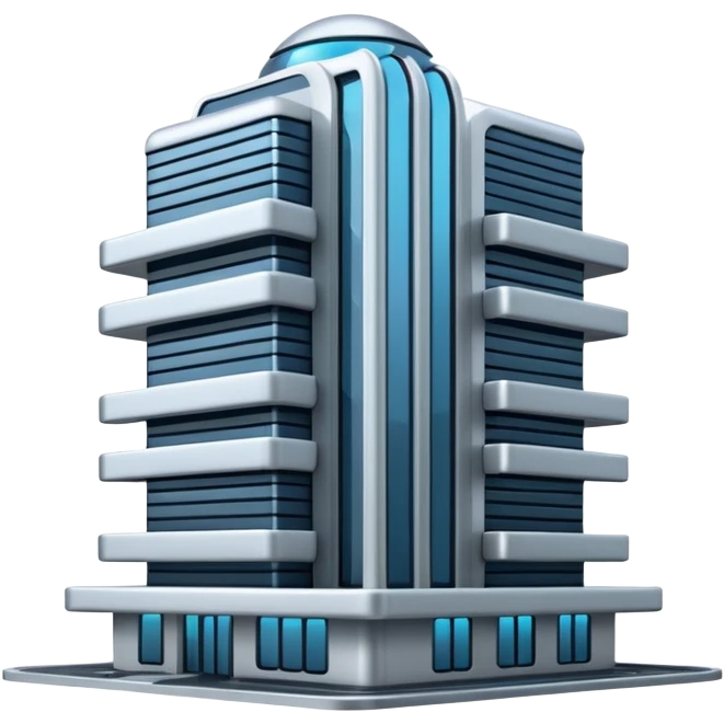 building with technological elements emoji