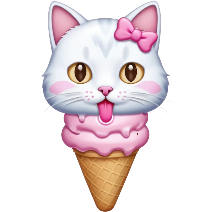 Cat eating icecream emoji