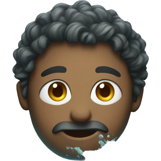 flushed face in the ocean emoji