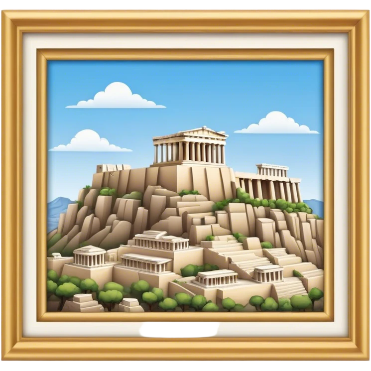 Cinematic Realistic Acropolis Landmark Emoji, showcasing ancient ruins set against a clear sky rendered with intricate detail and timeless lighting. emoji
