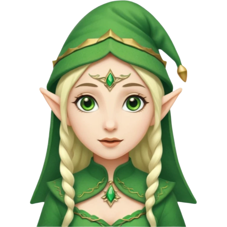 A female elf with a hat emoji