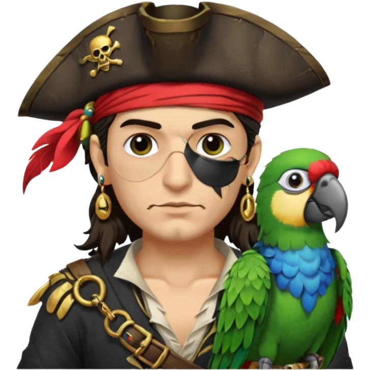 pirate and parrot emoji