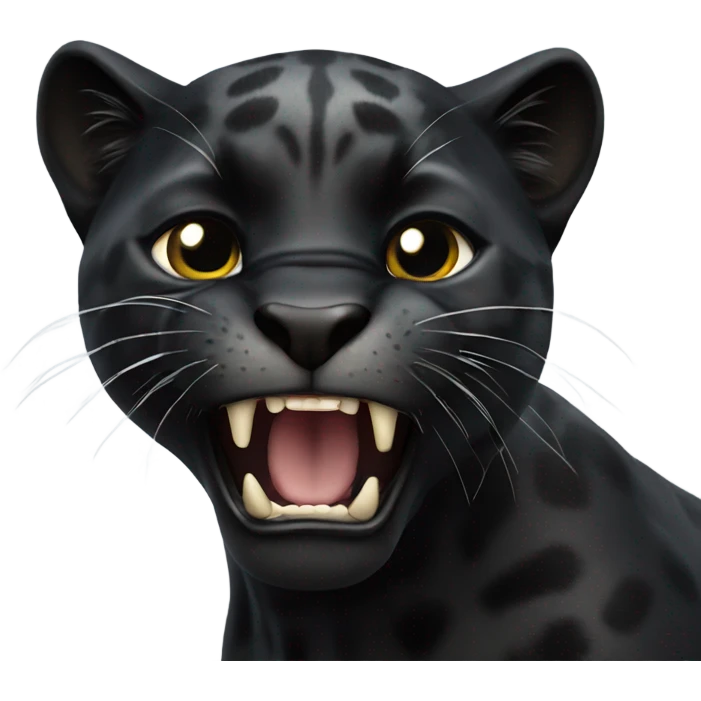 Realistic black panther flashing fangs emoji