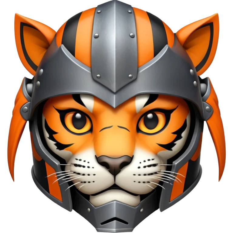 knight tiger face with armor and helmet fantasy character for Twitch emote emoji