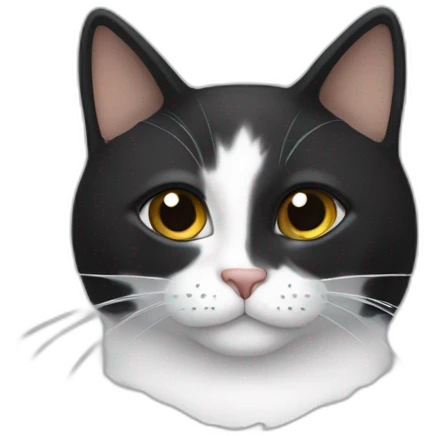 Gato negro y blanco  emoji