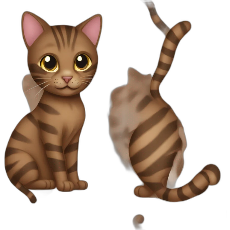 brown cat with dark brown stripes emoji
