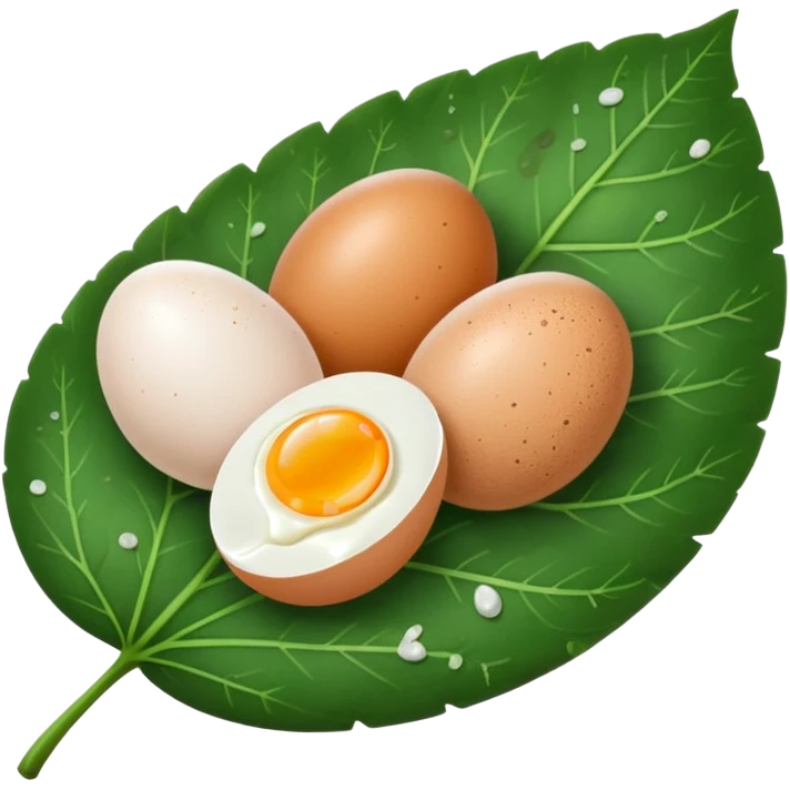 small eggs on leaf emoji
