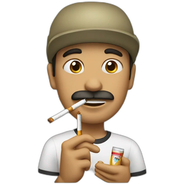 Khaby lame with cigarettes  emoji