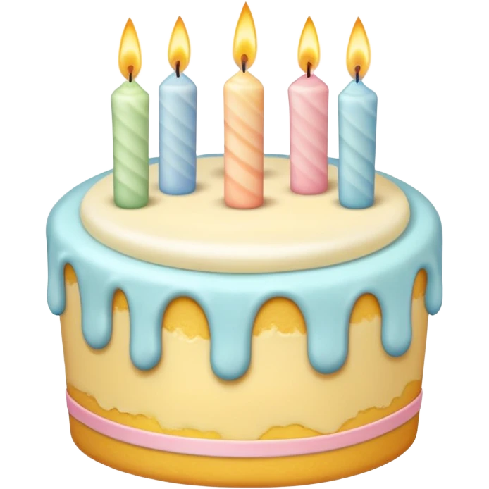 1 layer pastel birthday cake with one candle  emoji