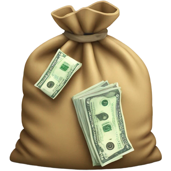Bag of money with questi emoji