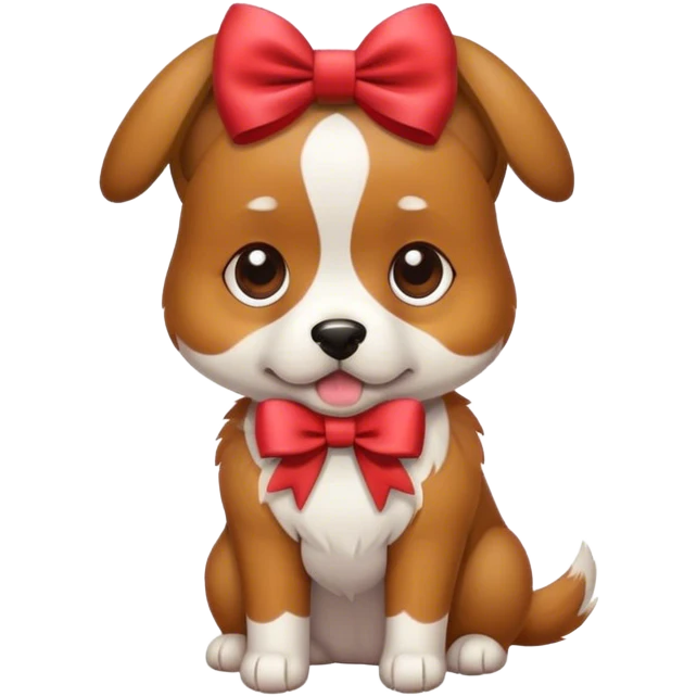 Dog with a bow emoji