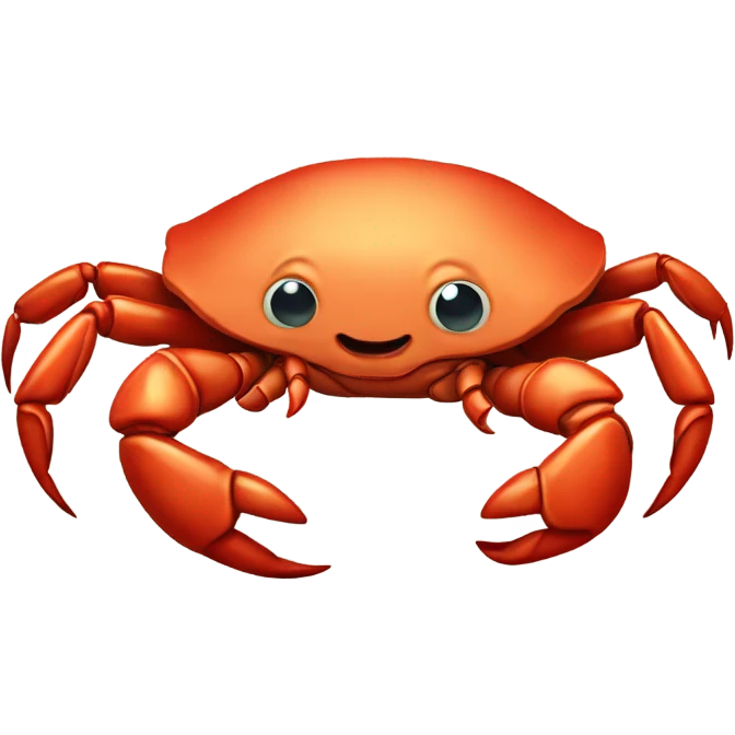 Crab with kissy face emoji