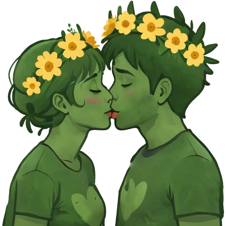 Girl kissing a boy emoji