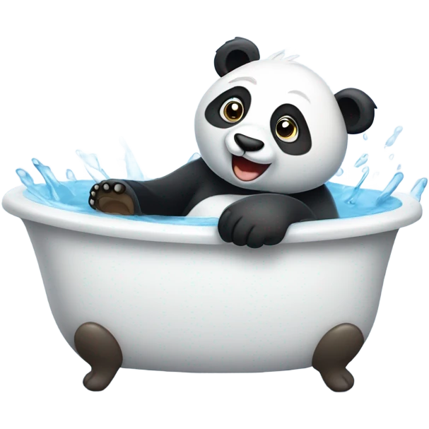 Panda with a bath emoji