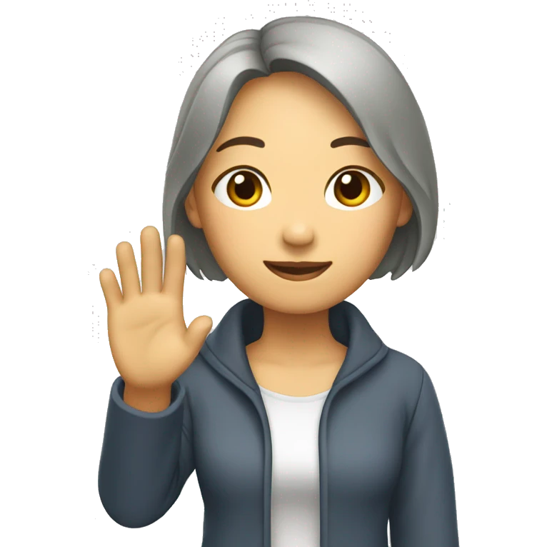 Asian woman (full body) (raising hand in air) (legs) emoji