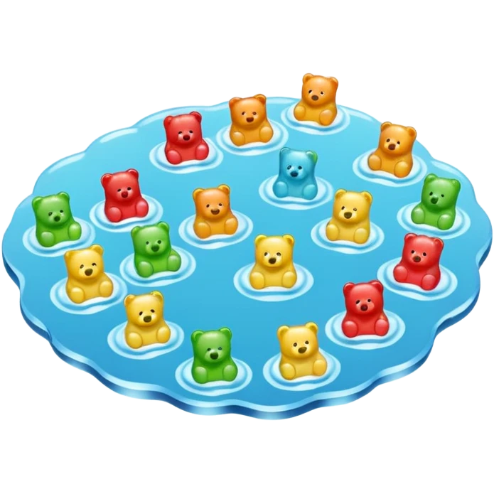 puddle with tiny gummy bears floating in it  emoji