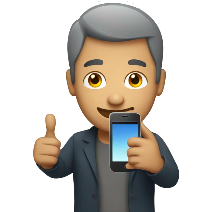 man holding a smartphone emoji