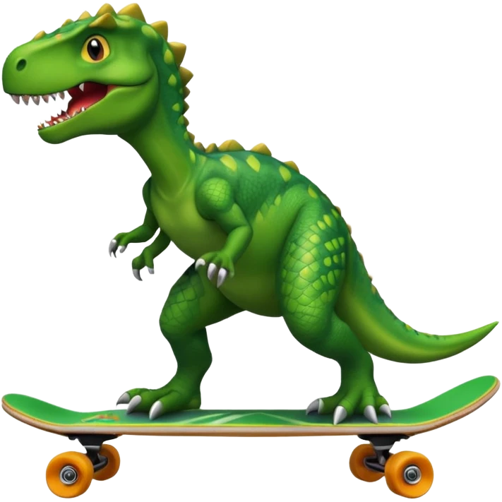 Dinosaur on a skateboard emoji