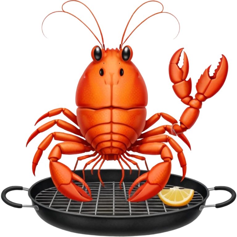 Crayfish cooking a bbq emoji