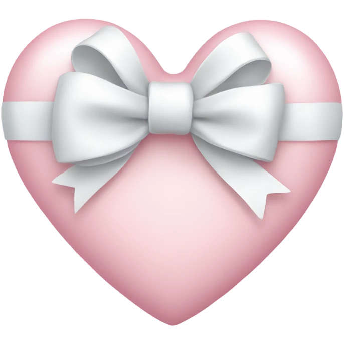 Pastel pink heart with white bow emoji