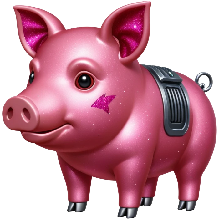 red glitter cyberpunk pig emoji