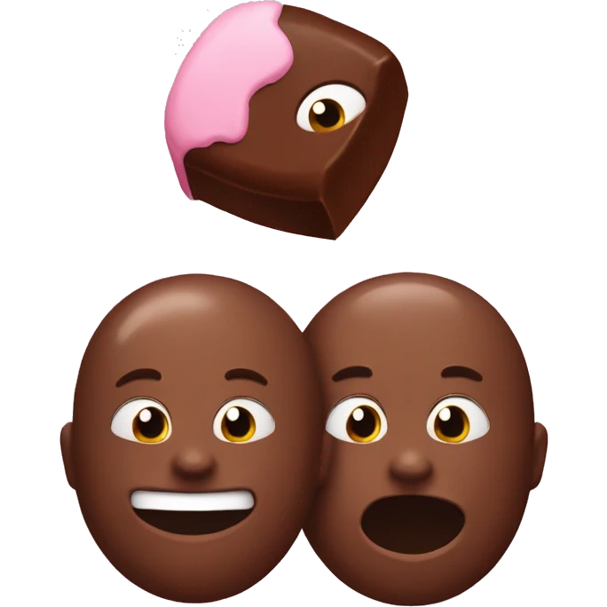An emoji of chocolate and it should be wrapped in pastel pink paper  emoji