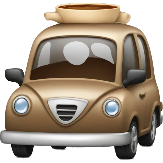 Car with coffee emoji
