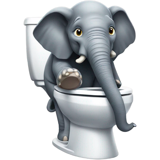 elephant using toilet emoji
