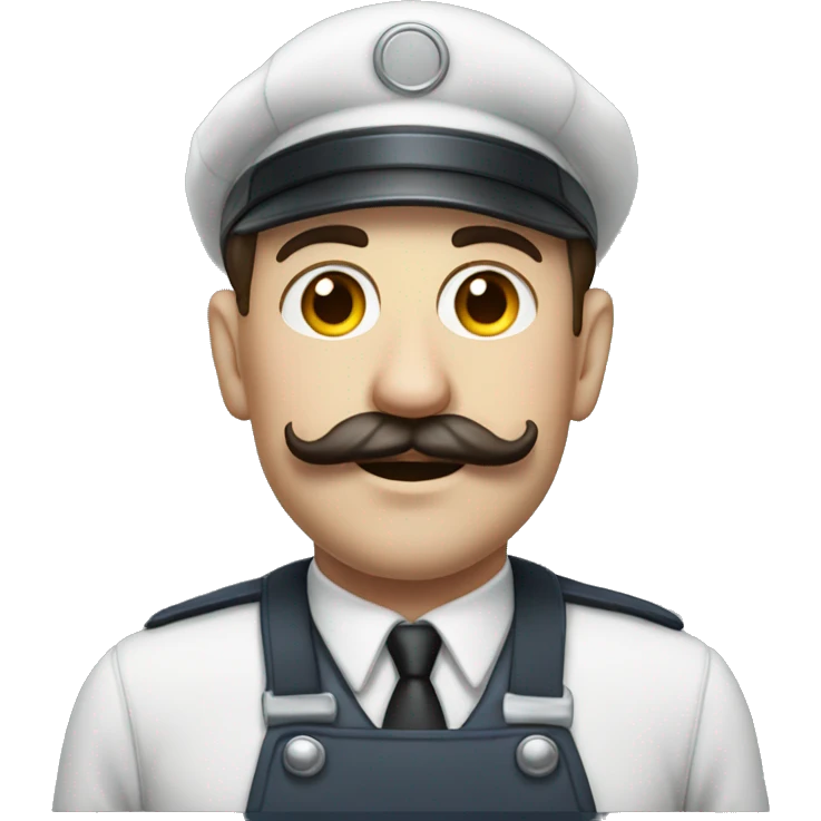 Photorealistic milkman with a mustache and a razor emoji
