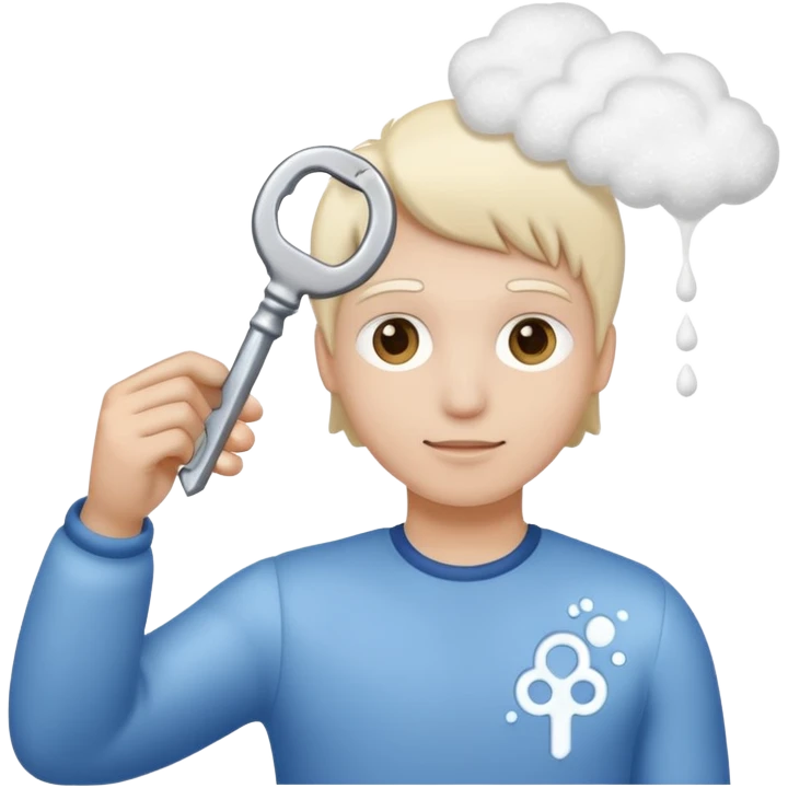Holding key and white powder emoji