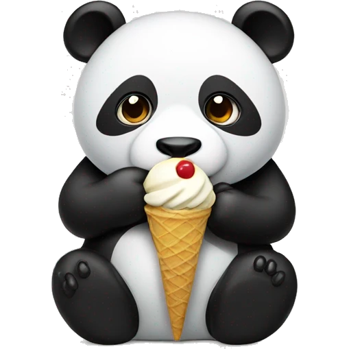 Panda eating ice cream emoji
