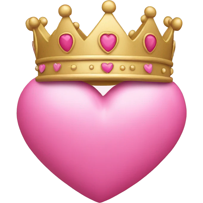 Pink heart with crown emoji