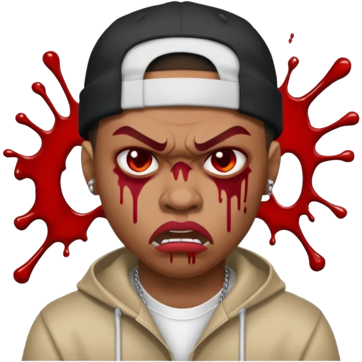 rapper with blood emoji