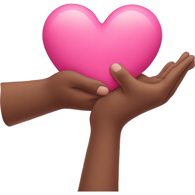 Two hands holding each other with a pink heart above the hands
 emoji