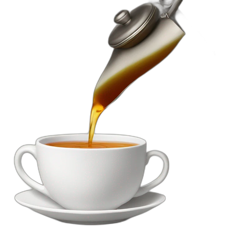 Pouring tea from teapot into a tea cup emoji