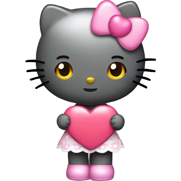 hello kitty with heart emoji