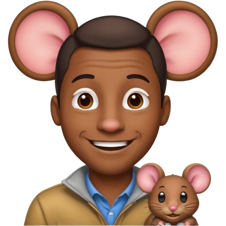 black man with mouse ears emoji
