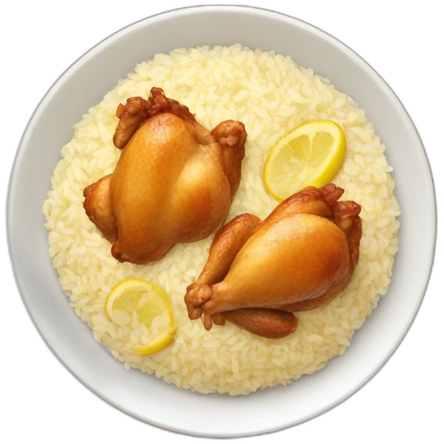 The most common type of food is chicken and rice  emoji