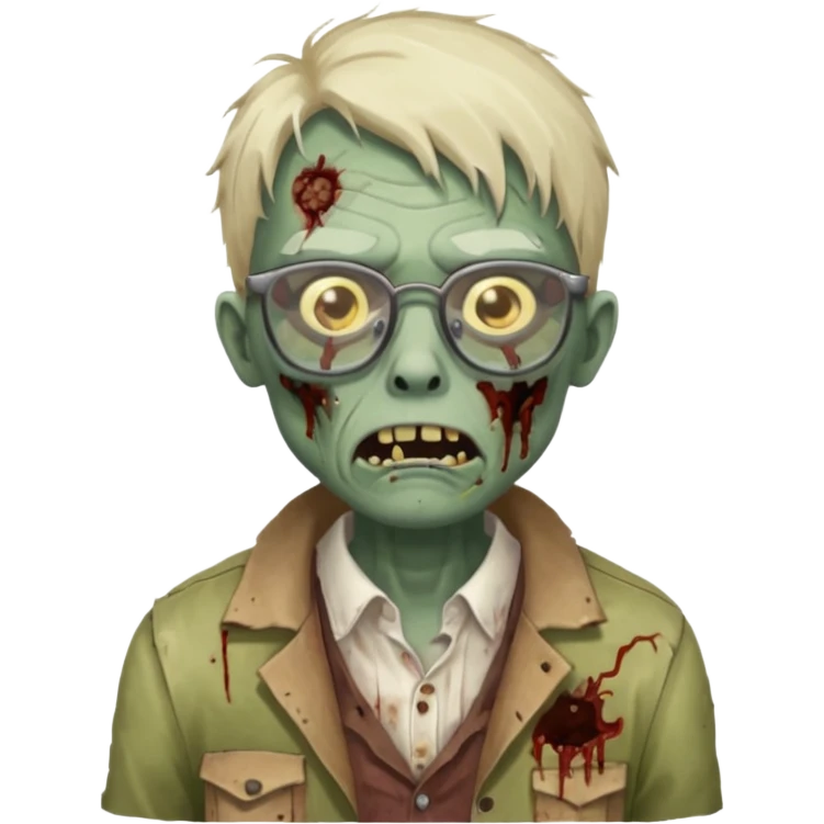 Zombie with glasses emoji