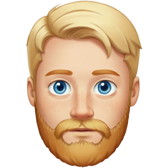 Norwegian Blonde Man with beard with blue eyes and freckles  emoji