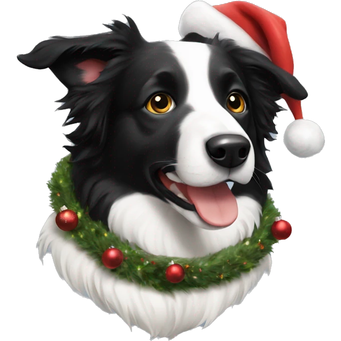 Border collie Christmas  emoji