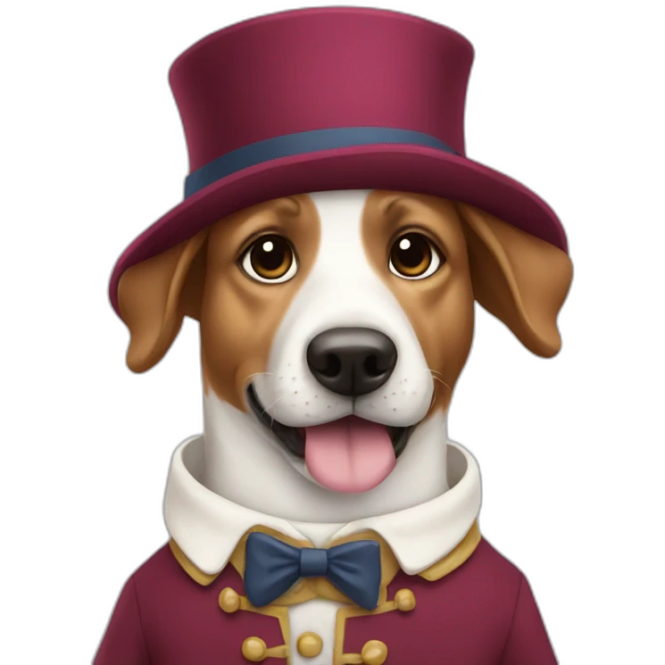 funny dog wearing french clothes emoji