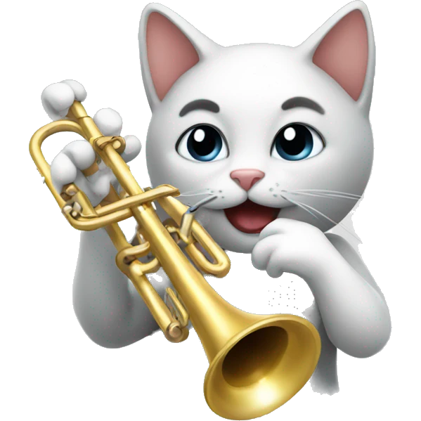 Cat playing a trumpet  emoji