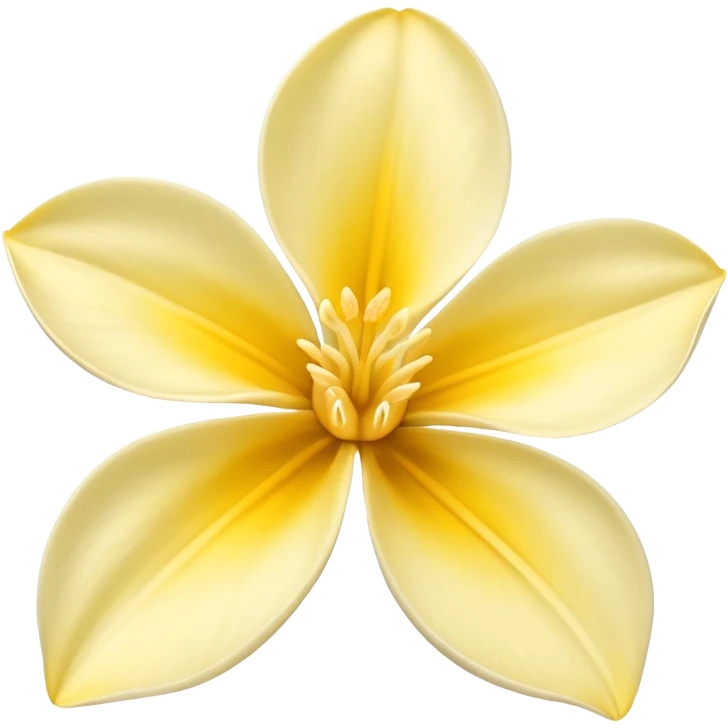 a vanilla flower with pale yellow petals, elegant and minimal, soft background emoji